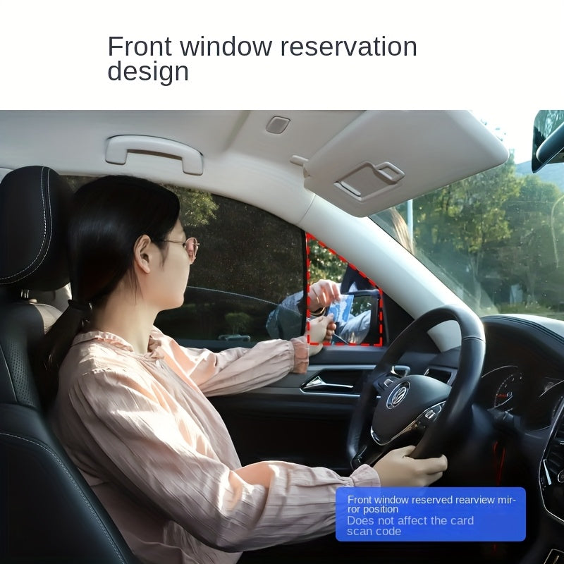 Magnetic Car Sunshade Curtains 4pcs – Black Mesh UV Protection & Heat Insulation, Easy Install on Window or Windshield