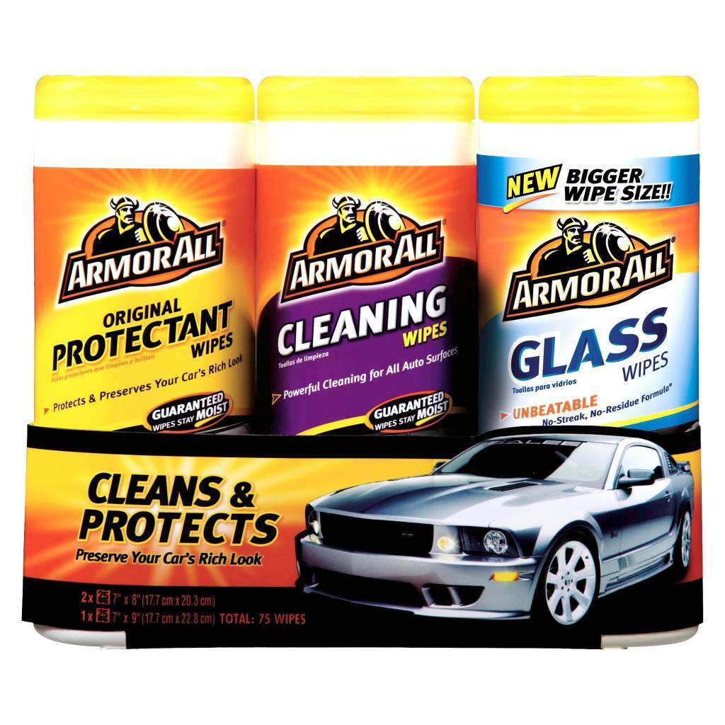 Armor All Interior Car Wipes Kit – Protectant, Cleaning & Streak-Free Glass Wipes for Car Interior Care