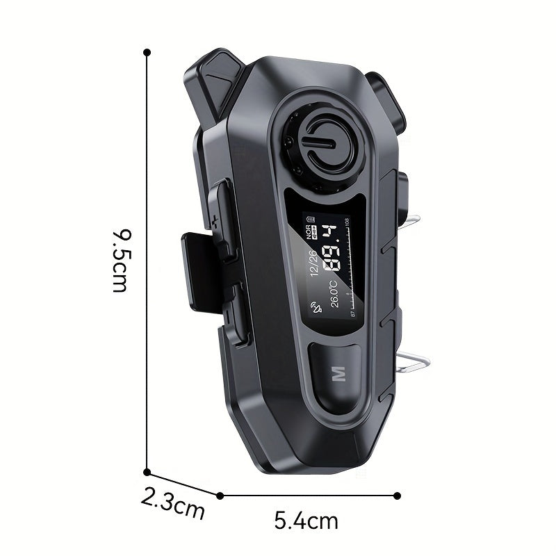 Motorcycle Helmet Bluetooth Intercom Headset – 500M Range, Group Chat, Music Sharing, FM Radio & Voice Control