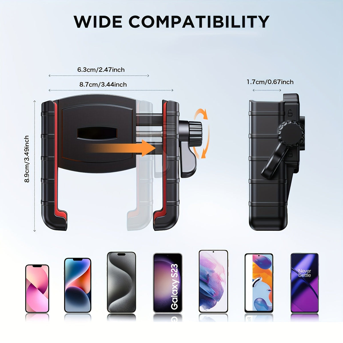 Motorcycle Phone Mount – Quick Lock Handlebar Holder, Camera-Friendly Universal Bike Clamp for iPhone & Samsung 4–7" | Scooter Bicycle E-Bike