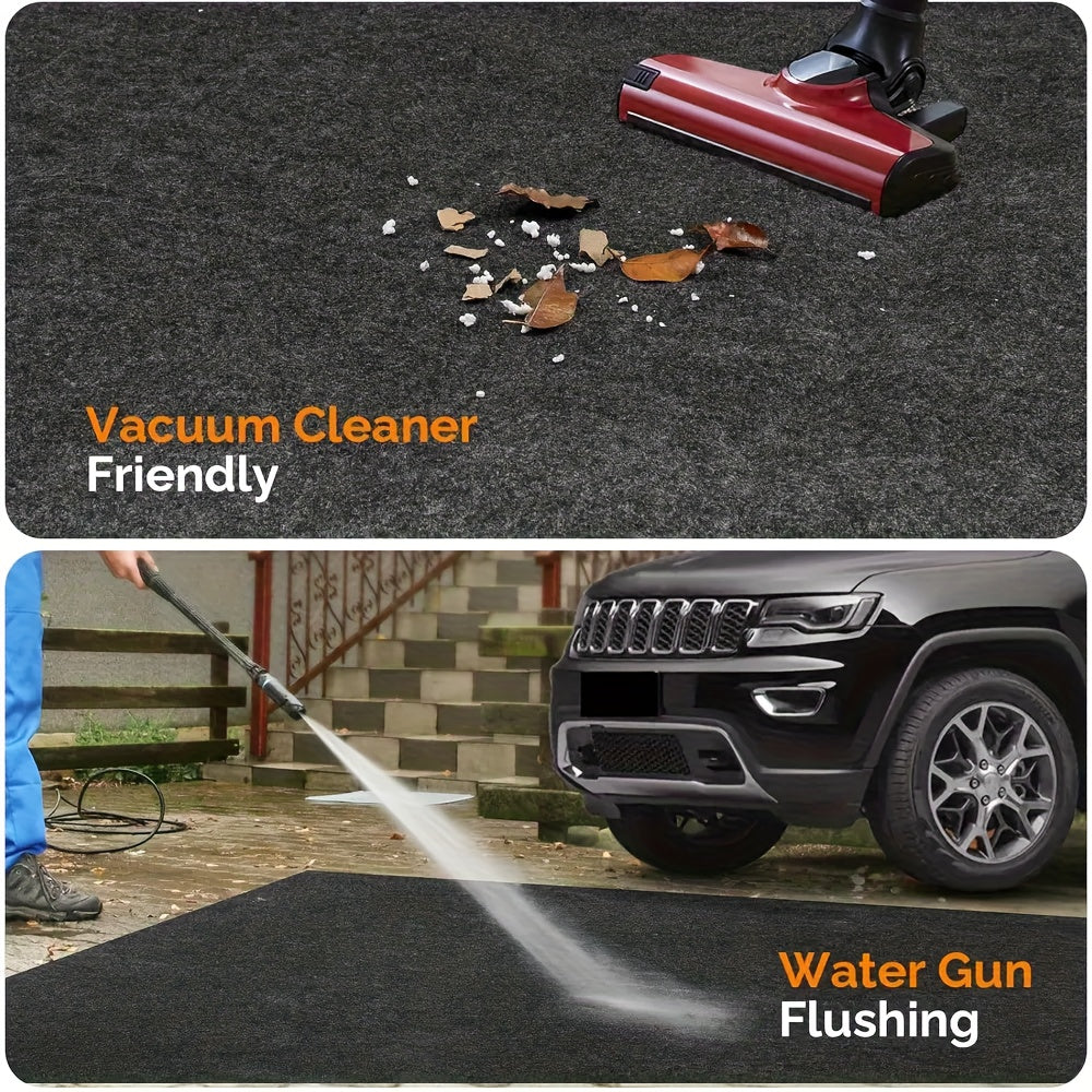 Oil-Absorbing Garage Floor Mat Heavy Duty, Non-Slip Waterproof Washable, 39"x47" or 39"x71", Felt + Rubber Backing for Workshop Parking Driveway — Cars Trucks SUVs Motorcycles