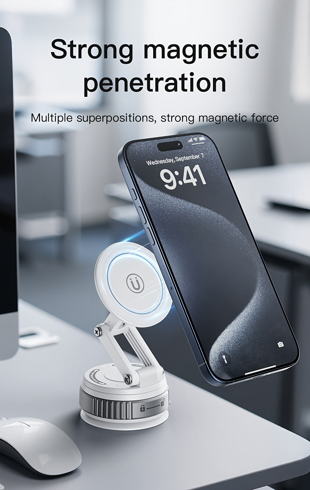 Magnetic Car Phone Mount 360° Rotation – Foldable Universal Holder for iPhone 16 15 14 12 & All Smartphones, Portrait & Landscape