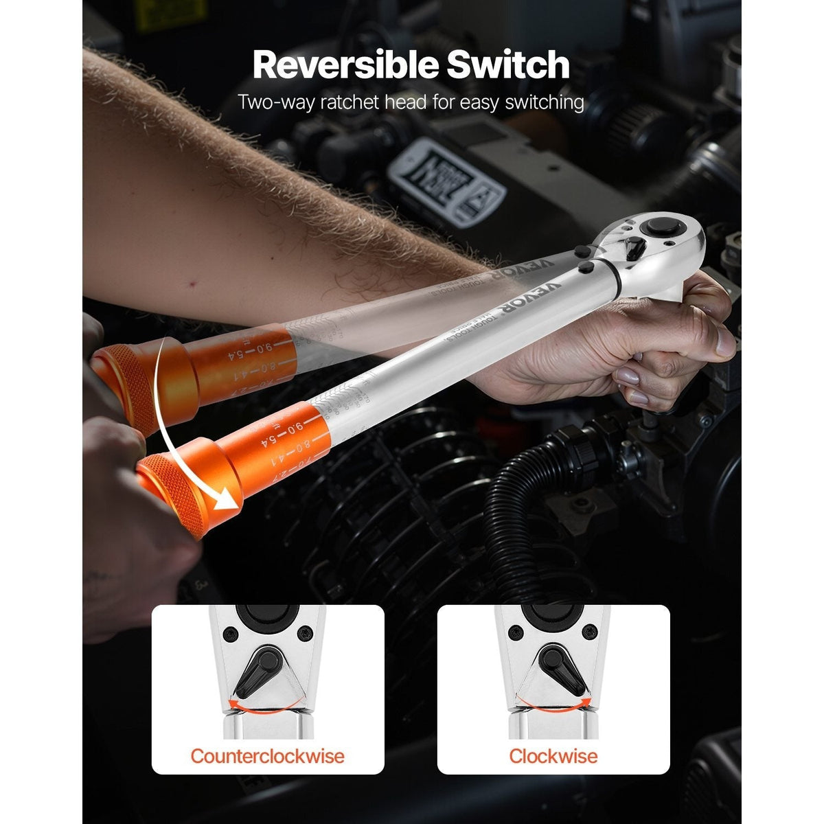 Click Torque Wrench Set 3-Piece – 1/4", 3/8" & 1/2" Drive, 72-Tooth Dual-Direction Ratchet, ±3% Accuracy, Alloy Steel with Calibration Certificate & Hard Case