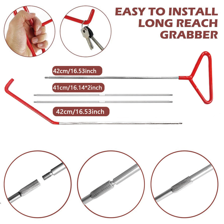 Car Lockout Tool Kit 18/23Pcs, Long Reach Grabber 67 Inch, Air Wedge Bag, Non-Marring Wedges, J-Hook Pull Hook, Stainless Steel Dent Repair Tools for Auto Body Work