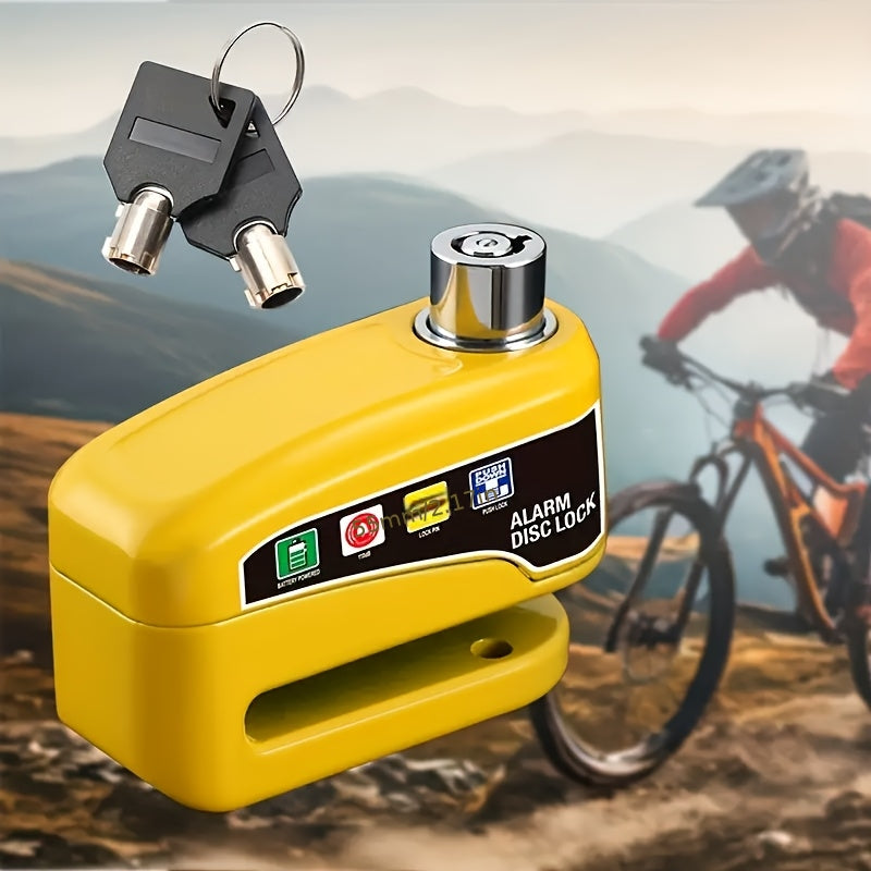 Motorcycle Alarm Disc Brake Lock 110dB – Anti-Theft Wheel Security Lock for Motorcycle, Scooter & Bicycle | Yellow, Black