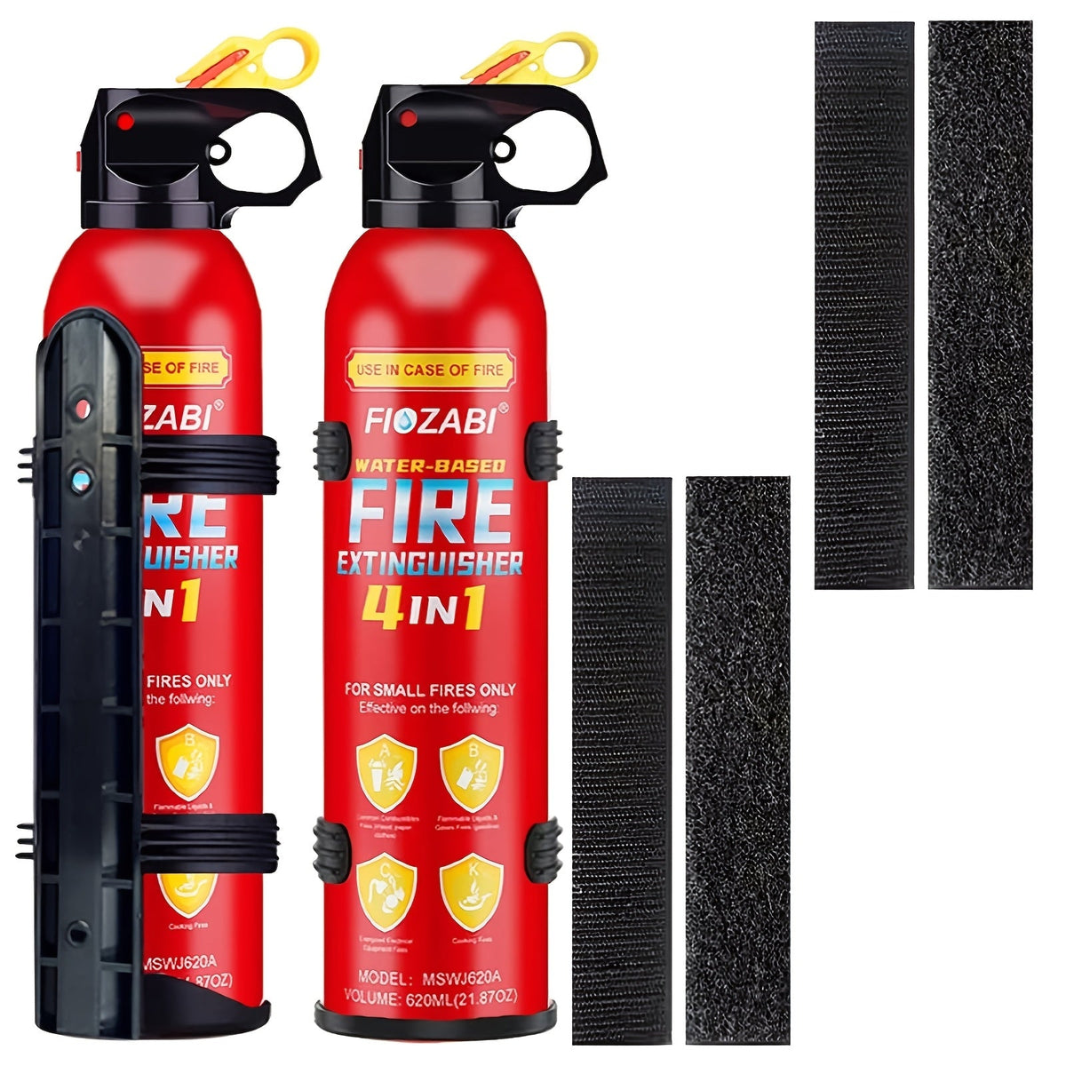 Fire Extinguisher Spray 4-in-1 | Car, Home, Kitchen & Garage | Electric & Textile Fires | Non-Toxic Formula, Easy Clean, Wall Mount Included