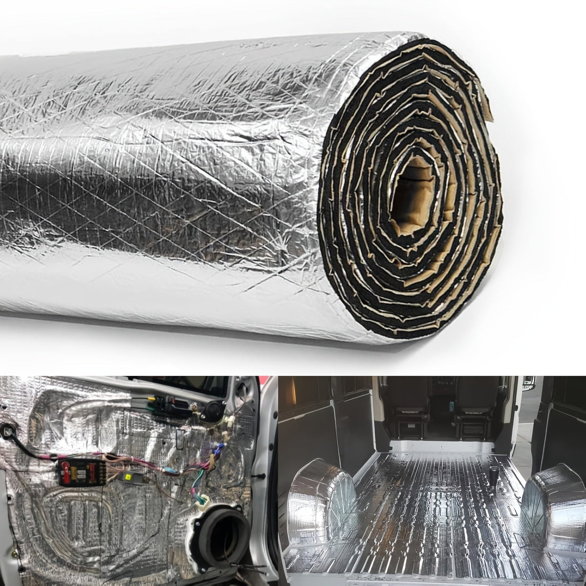 Car Hood Sound Deadener Heat Shield Mat 40"x40" (100x100cm), 5mm Self-Adhesive Engine Noise Insulation Foam with Aluminum Foil Thermal Barrier for Auto Engine Compartment