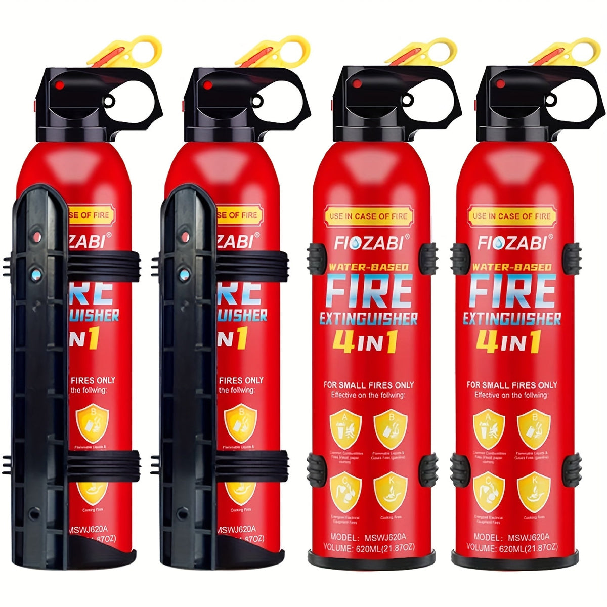 Portable Fire Extinguisher Spray 4-in-1 – Water-Based 0.5-A:21-B:C:5K with Mounting Bracket for Car, Home, Kitchen & Garage