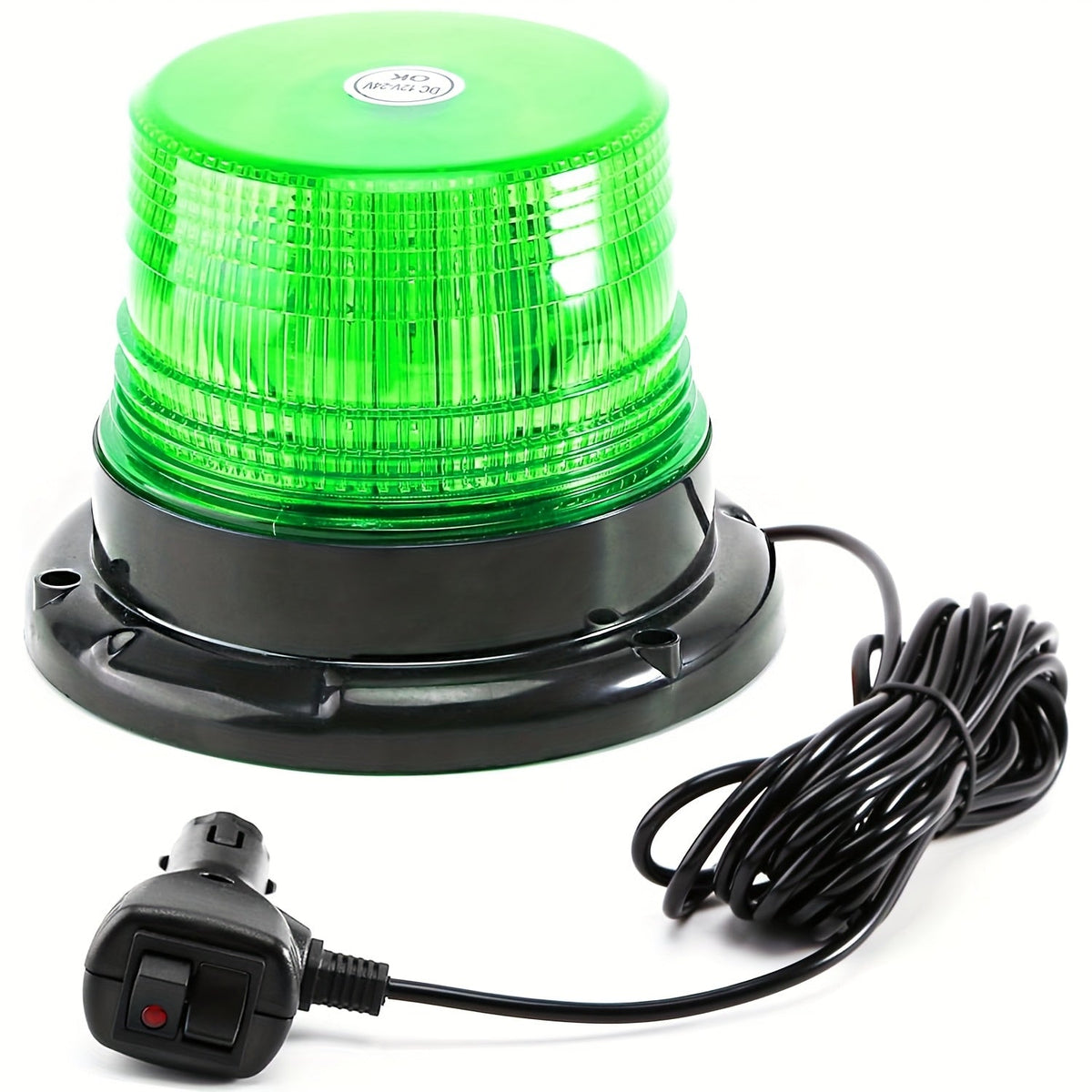 LED Beacon Warning Light Magnetic Base - 40 LEDs, 12V 24V Strobe Safety Light for Truck Forklift Tractor Snow Plow, Amber Blue Red Green White Purple