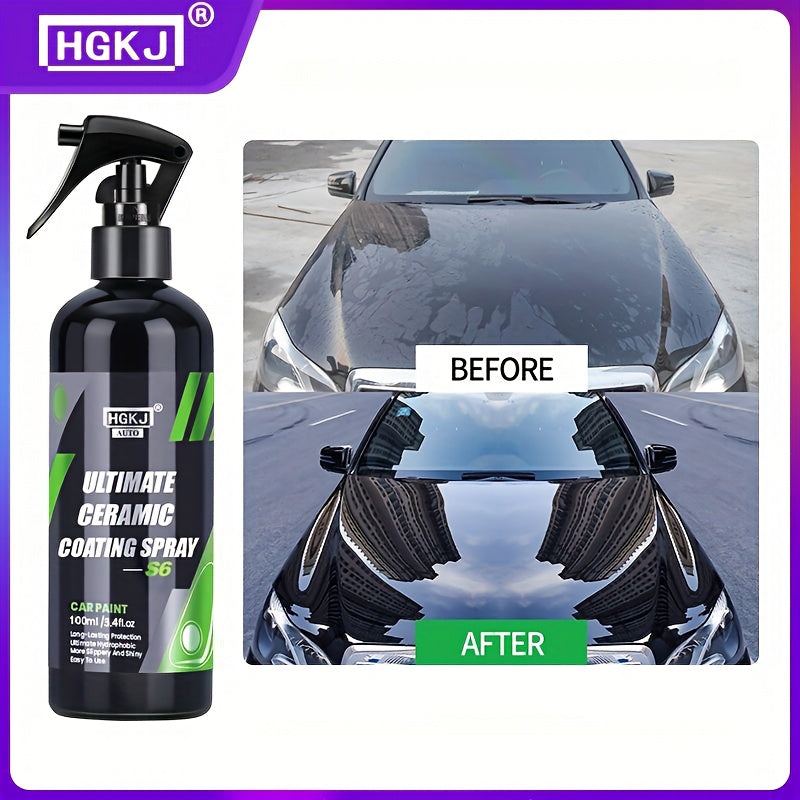 Ceramic Car Coating Spray – Paint Protection & Renewal Agent, Fast-Acting Hydrophobic Shield for All Car Surfaces | Multi-Size Options
