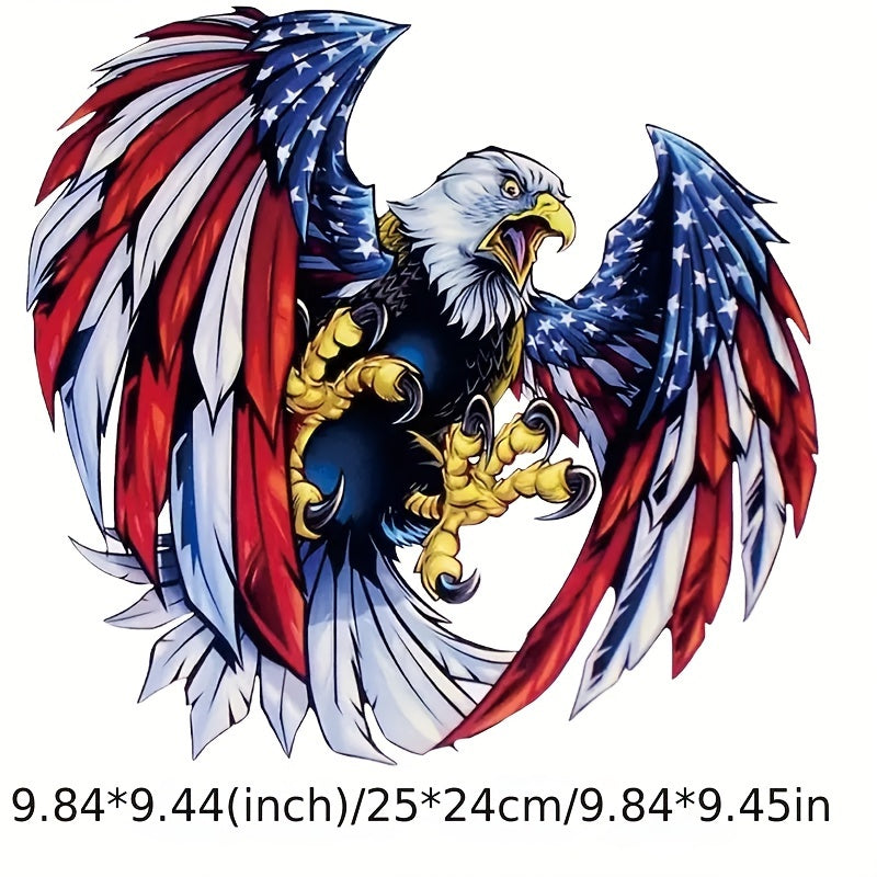 American Flag Eagle Vinyl Decals 4pcs Patriotic Glossy Sticker Set for Car Window Truck Bumper Laptop Helmet Toolbox Independence Day Memorial Day Veterans Day