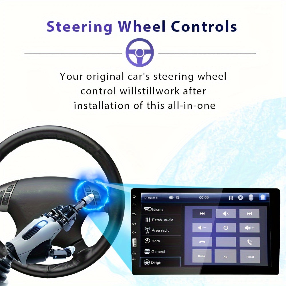 Car Stereo 1 DIN 9-Inch HD Touch Screen MP5 Player with Mirror Link, FM, AUX, Rear View Camera & External Microphone, Universal Car Radio Receiver