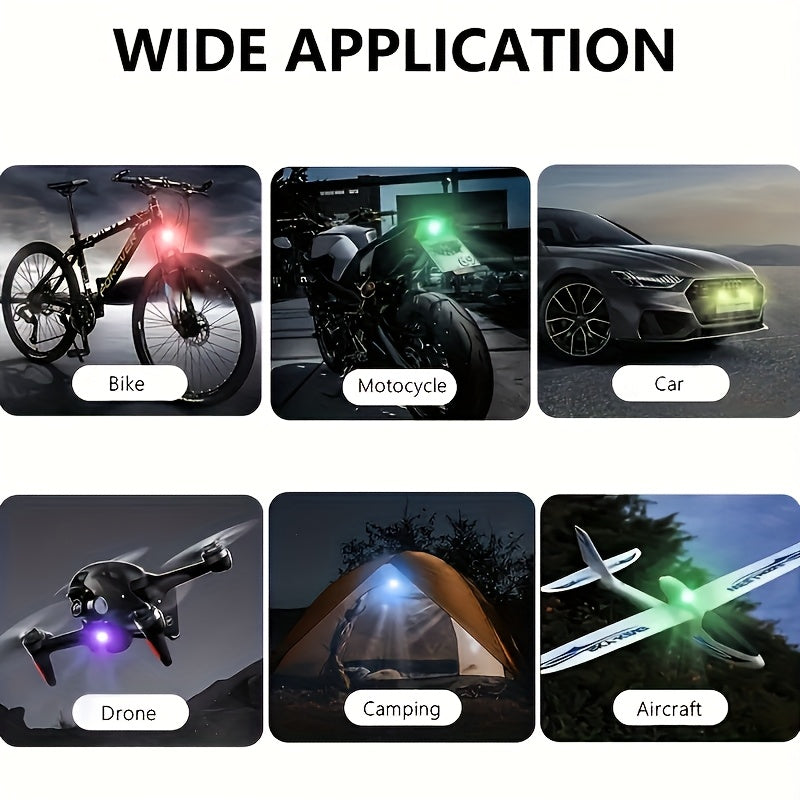 Wireless LED Strobe Warning Lights with Remote Control – 8 Colors, 10 Modes, USB-C Rechargeable, IP65 Waterproof for Cars, Trucks & Motorcycles