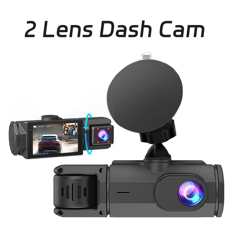 Dash Cam 2/3 Lens with Night Vision & WiFi – 2.0" IPS Screen, 170° Wide Angle, Loop Recording, G-Sensor, Optional 32GB Card