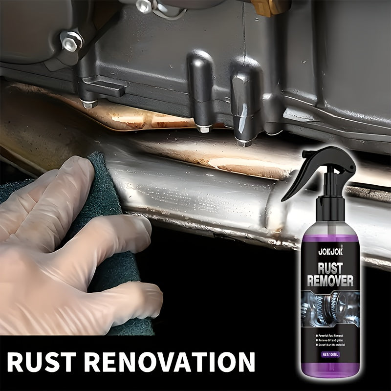 Car Rust Remover & Converter Spray – 3.38oz with Scrubbing Pad | Rust Repair for Auto, RV & Metal Surfaces