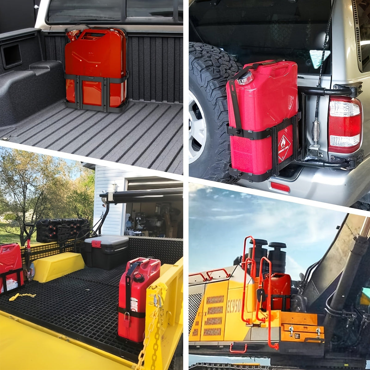 Jerry Can Holder Mount Lockable 20L NATO Steel - 5 Gal Mounting Bracket for Truck RV Motorcycle Overlanding, Cold-Rolled Steel, Rack Only