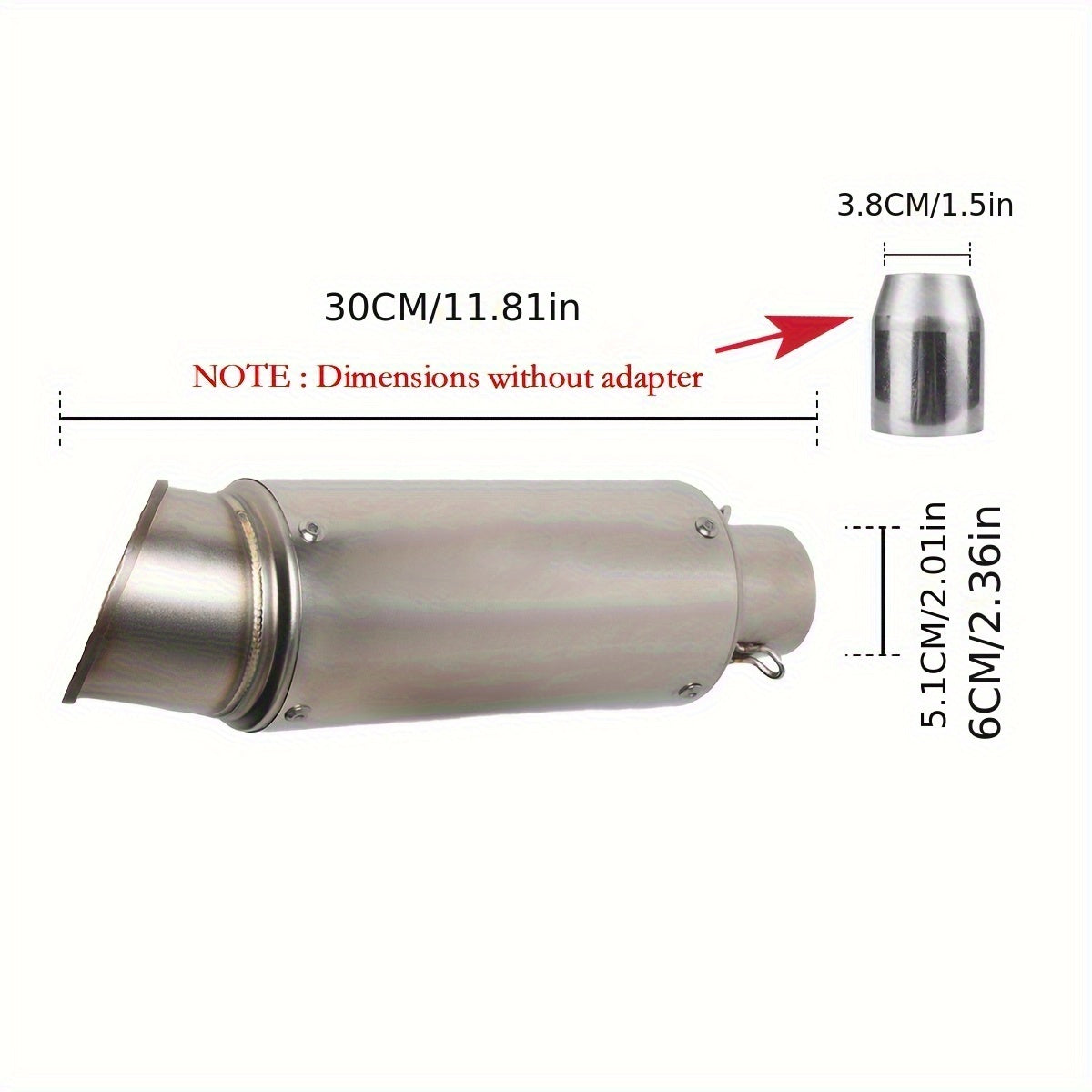 Stainless Steel Motorcycle Exhaust Pipe 51/60mm – Universal Slip-On Muffler for NMAX 125/155, Suzuki GSX650F, GSX1250, GSX650R