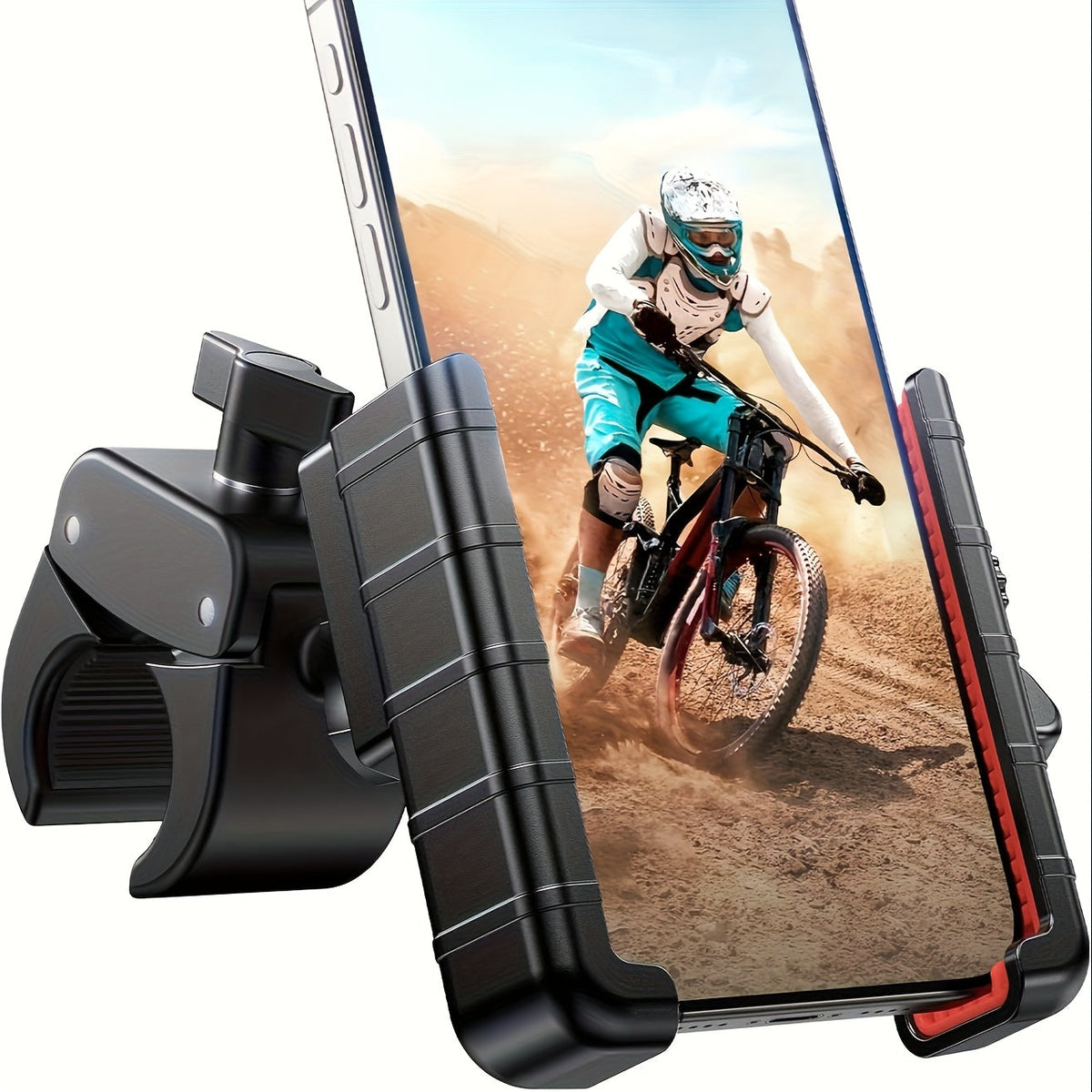Motorcycle Phone Mount – Quick Lock Handlebar Holder, Camera-Friendly Universal Bike Clamp for iPhone & Samsung 4–7" | Scooter Bicycle E-Bike