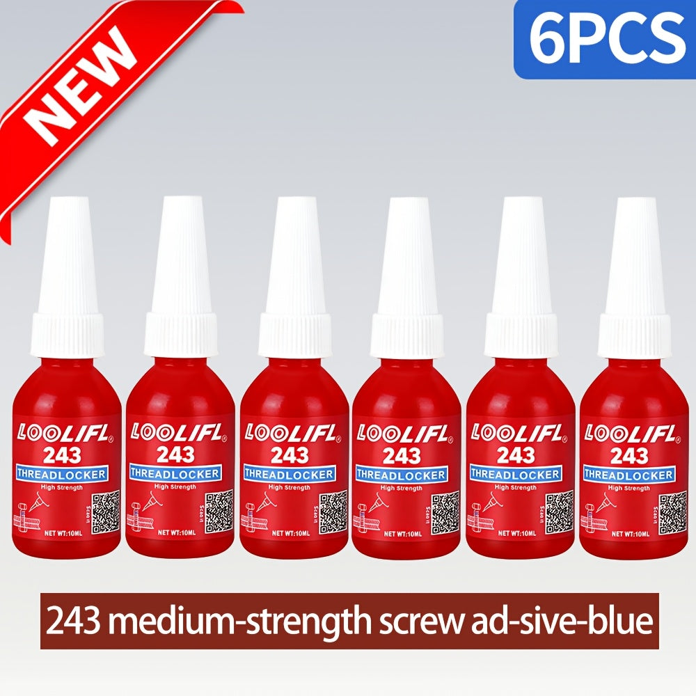 LOOLIFL Thread Sealant Threadlocker – 271 & 243 Formula | Pneumatic & Hydraulic Thread Lock for Bolts, Screws & Fittings | 4-Pack or 6-Pack