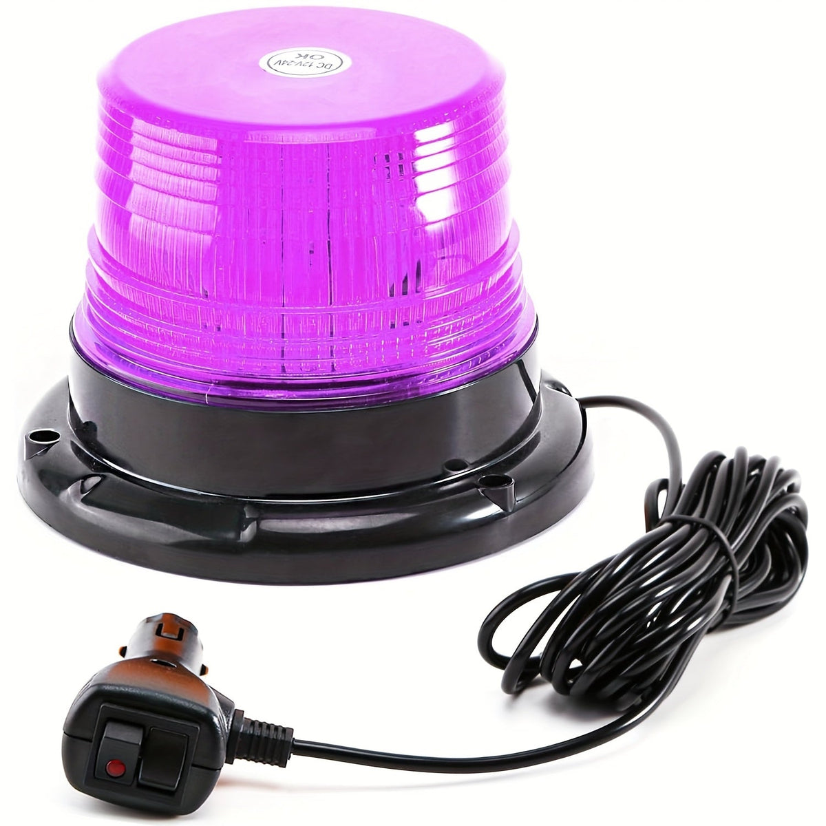 LED Beacon Warning Light Magnetic Base - 40 LEDs, 12V 24V Strobe Safety Light for Truck Forklift Tractor Snow Plow, Amber Blue Red Green White Purple