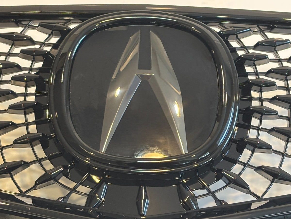 For 2015-2017 Acura TLX 2018-2020 Style Gloss Black Front Grille With OEM Emblem