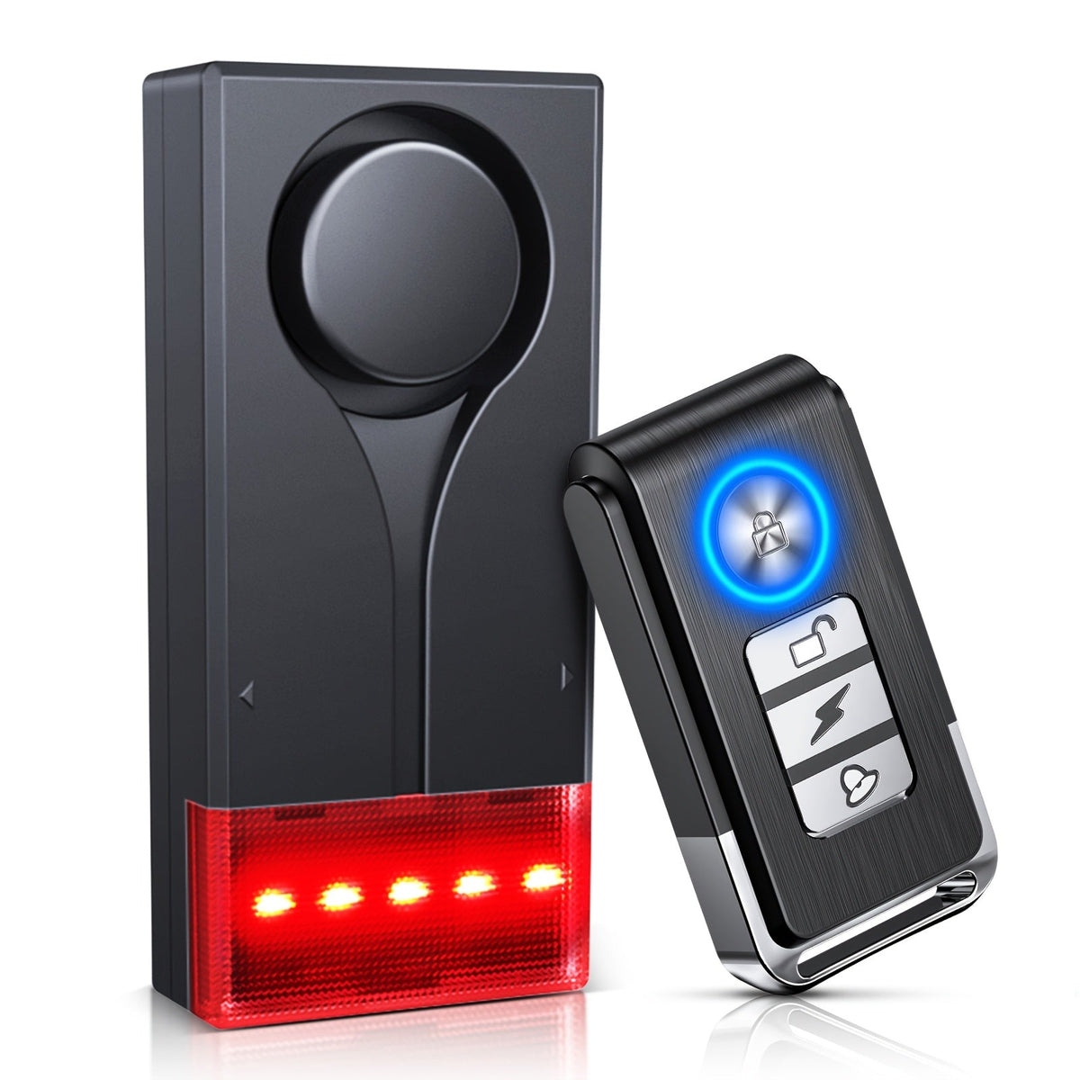 Car Vibration Alarm System 108dB – Wireless Remote Anti-Theft Sensor with LED Flashing Light, 3D Accelerometer, Magnetic Mount, Universal Vehicle Security Alert