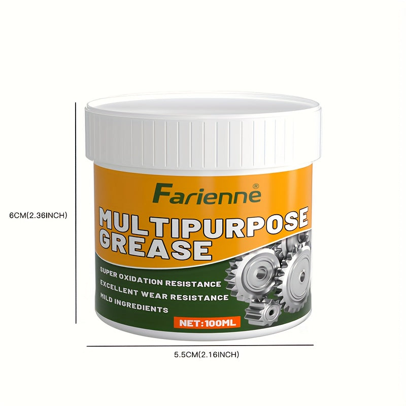 Multi-Purpose Grease with Brush 3.38 oz Garage Door Hinge Lubricant for Car Automobile Ship Industrial Metal Parts Bearing Chain