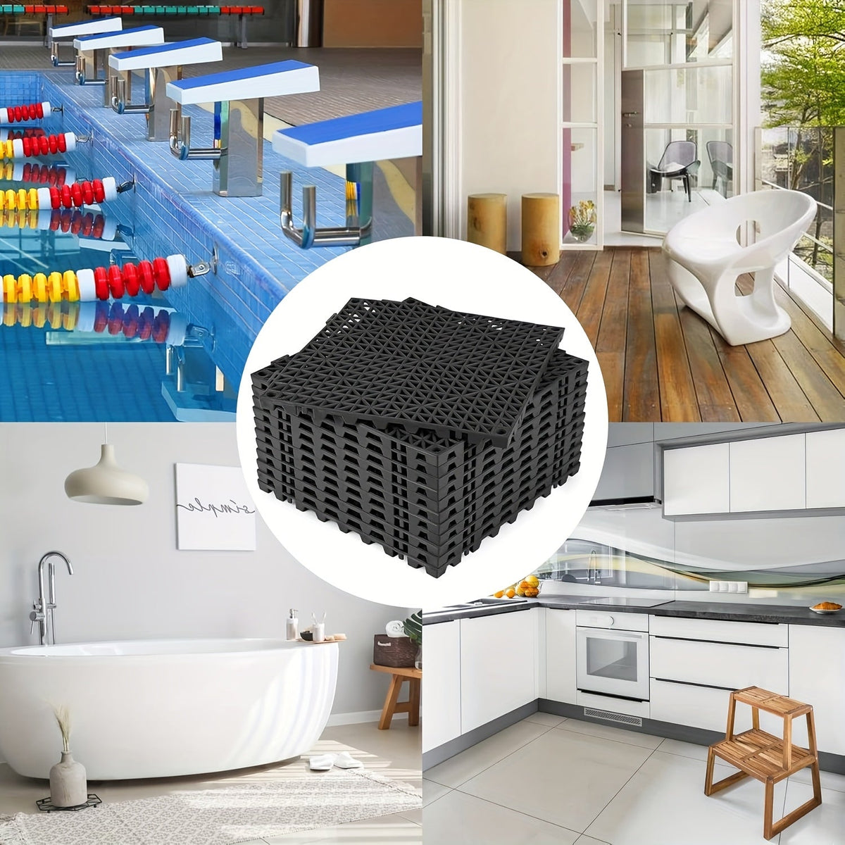 Interlocking Garage Floor Tiles 20 Pack – 16"x16" Drainage Floor Mats, Non-Slip PP Modular Tiles for Garage, Basement, Car Wash & Outdoor Use
