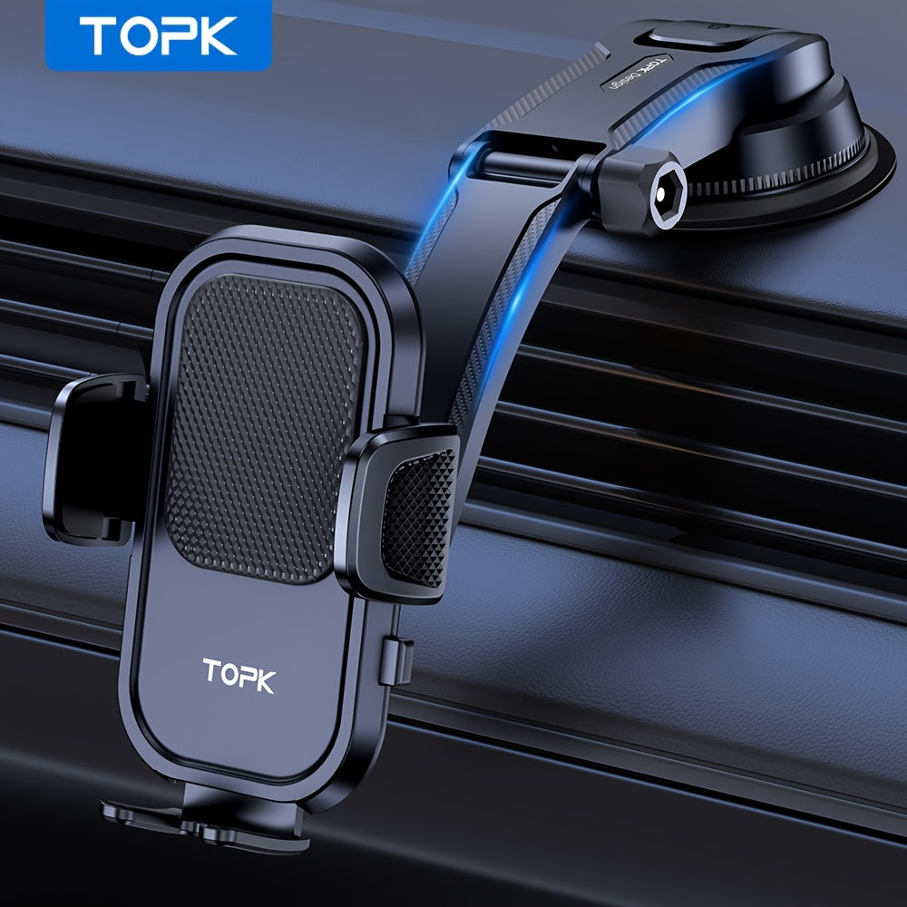 Car Dashboard Phone Holder Mount – Adjustable 360° Vertical & Horizontal, Strong Adhesive Base, Universal Fit for All Smartphones