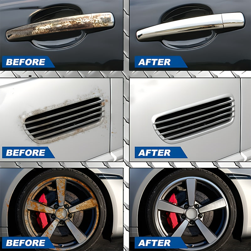 Car Rust Remover & Converter Spray – 3.38oz with Scrubbing Pad | Rust Repair for Auto, RV & Metal Surfaces