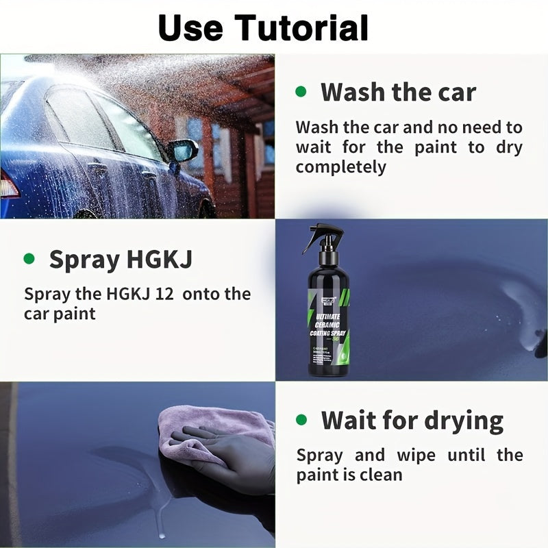 Ceramic Car Coating Spray – Paint Protection & Renewal Agent, Fast-Acting Hydrophobic Shield for All Car Surfaces | Multi-Size Options
