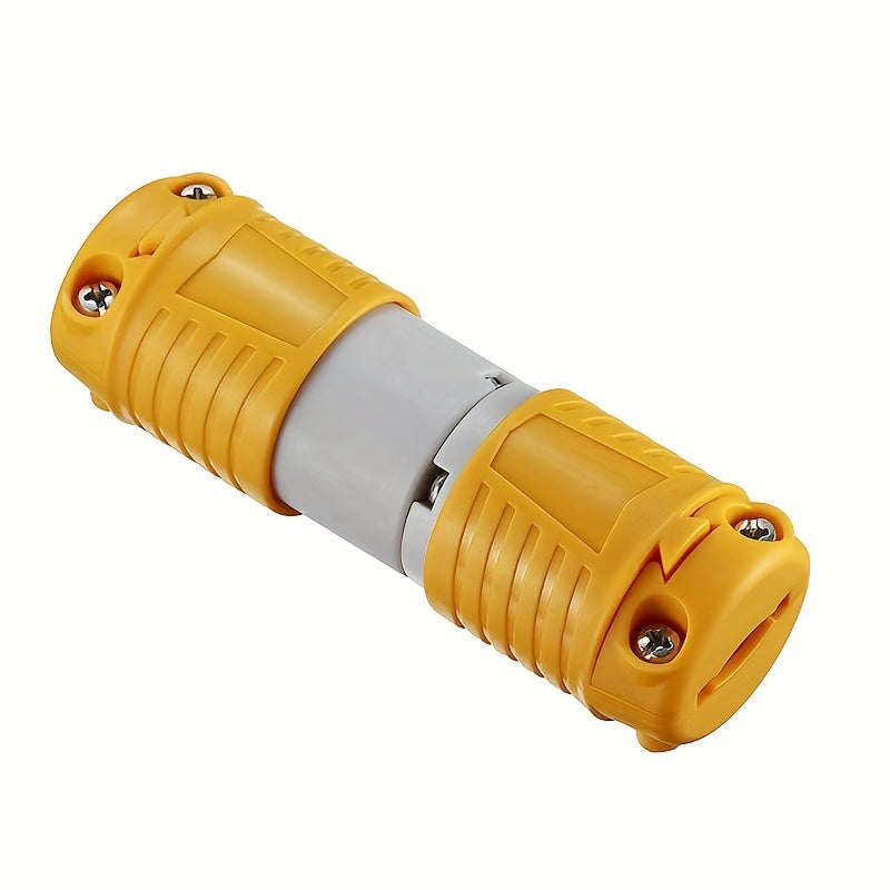 NEMA 5-15R RV Replacement Plug Set | Male & Female Connectors 15A 125V American Industrial Straight Connector for RV, Generator & Outdoor Use – Yellow, 1 or 3 Sets