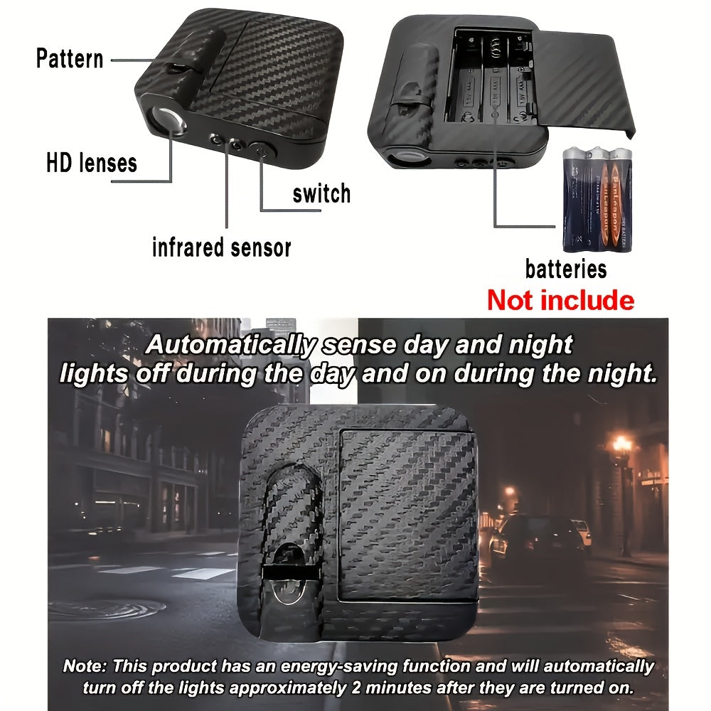Car Door LED Projector Shadow Light Set of 2, Wireless Cartoon Logo Puddle Lights, Cute Anime Design Welcome Light for Car Interior Accessories, No Battery Required
