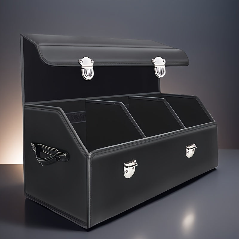 Car Trunk Organizer Collapsible Storage Box – Foldable Cargo Container for SUV, Truck & Sedan, Heavy-Duty Auto Trunk Storage Bag with Handles