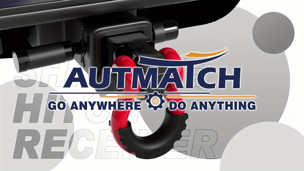 Shackle Hitch Receiver Kit 2 Inch Heavy Duty 45000LBS Break Strength Drop-Forged Steel with Lock Pin & D-Ring for Truck RV ATV Boat Recovery