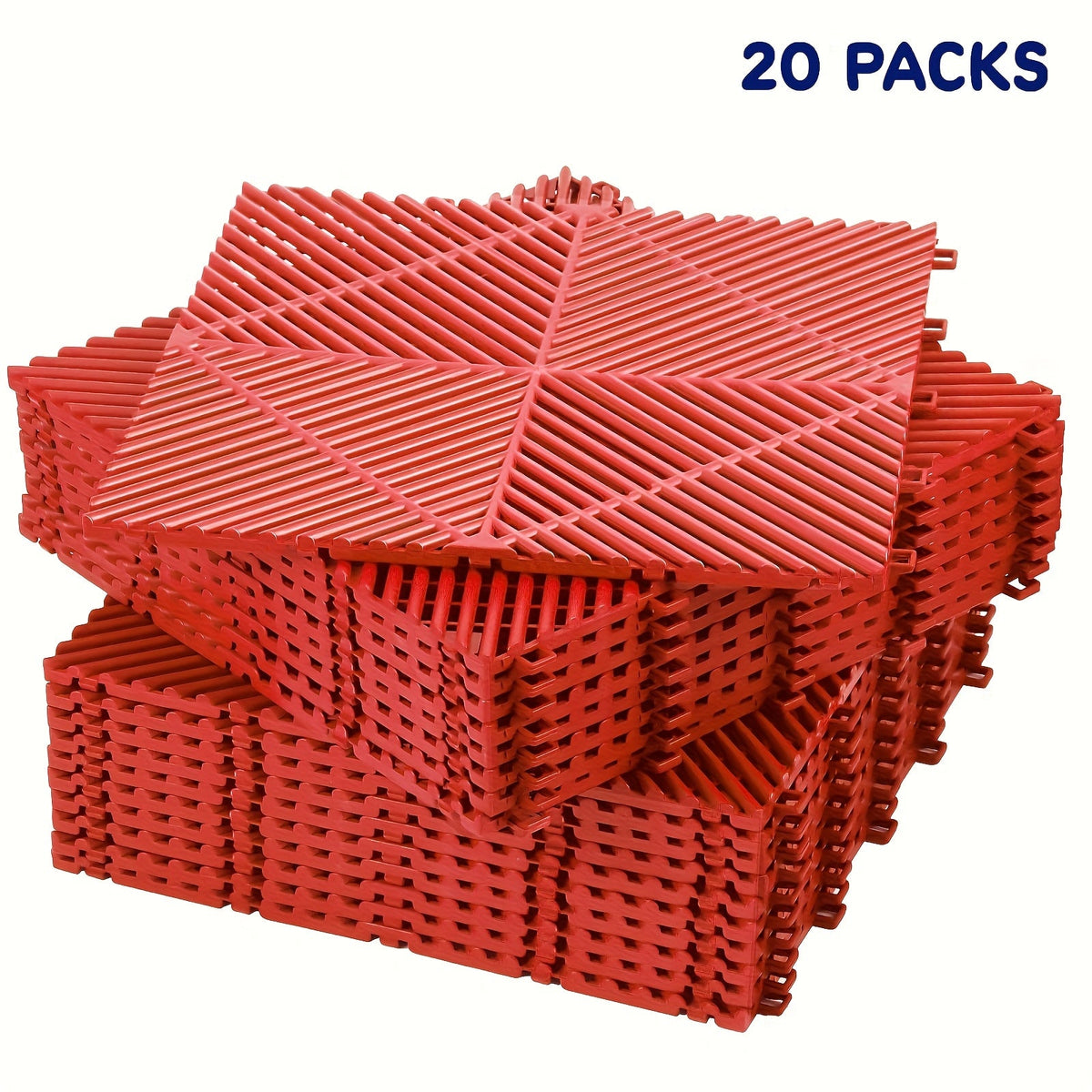 Interlocking Garage Floor Tiles 20 Pack – 16"x16" Drainage Floor Mats, Non-Slip PP Modular Tiles for Garage, Basement, Car Wash & Outdoor Use
