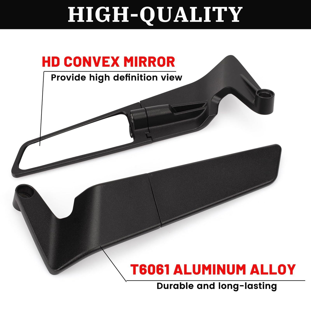 Motorcycle Rearview Mirrors Adjustable Wind Wing Side Mirrors 360° Rotation Compatible with Kawasaki Z400 Z650 Z900 KTM 390 Duke 1290 Super Duke R Street Bikes