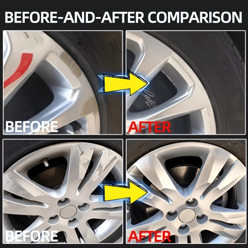 Car Wheel Scratch Repair Kit – Rim Refinishing Polish for Aluminum & Steel Wheels | Metal Shine Restorer with Protective Layer