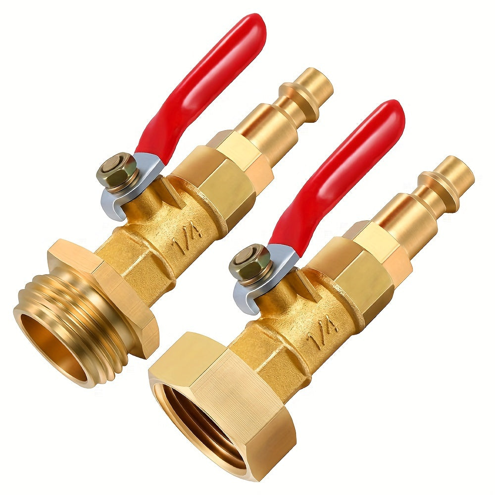 RV Winterize Blowout Adapter – 1/4" Quick Connect & 3/4" Garden Hose Thread | Ball Valve Water Control | Male, Female & Combo Kit