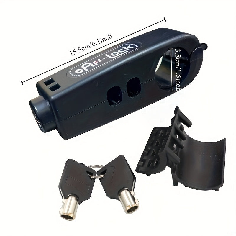 Motorcycle Handlebar Lock Anti-Theft Heavy Duty ABS Portable Security Lock with Reflective Strips for Scooter E-Bike Bicycle Universal Fit
