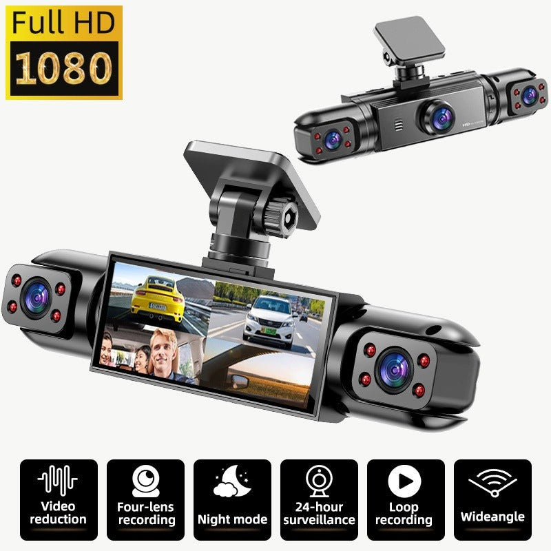 360° Dash Cam 3/4 Channel – 1080P Front + 720P Front/Rear/Left/Right Full Coverage, Night Vision, WDR, G-Sensor & Loop Recording