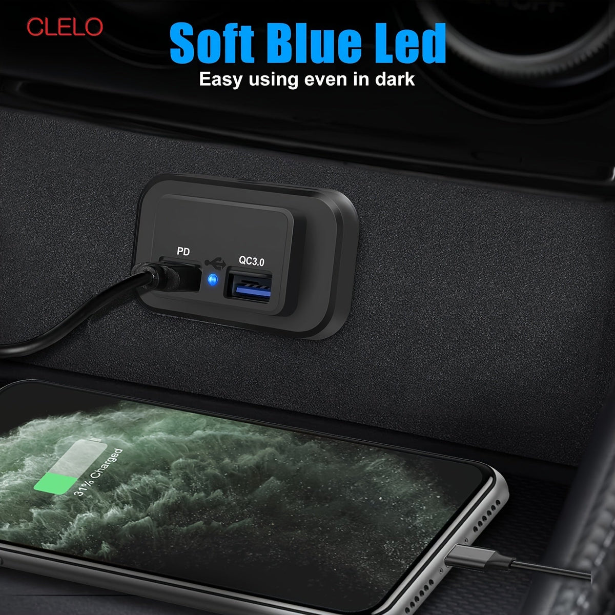RV USB Socket Dual Fast Charging PD 3.0 USB-C & QC 3.0 USB-A | 12V 24V Car Charging Adapter for RV, Boat, Motorcycle & Camper – 2-Set