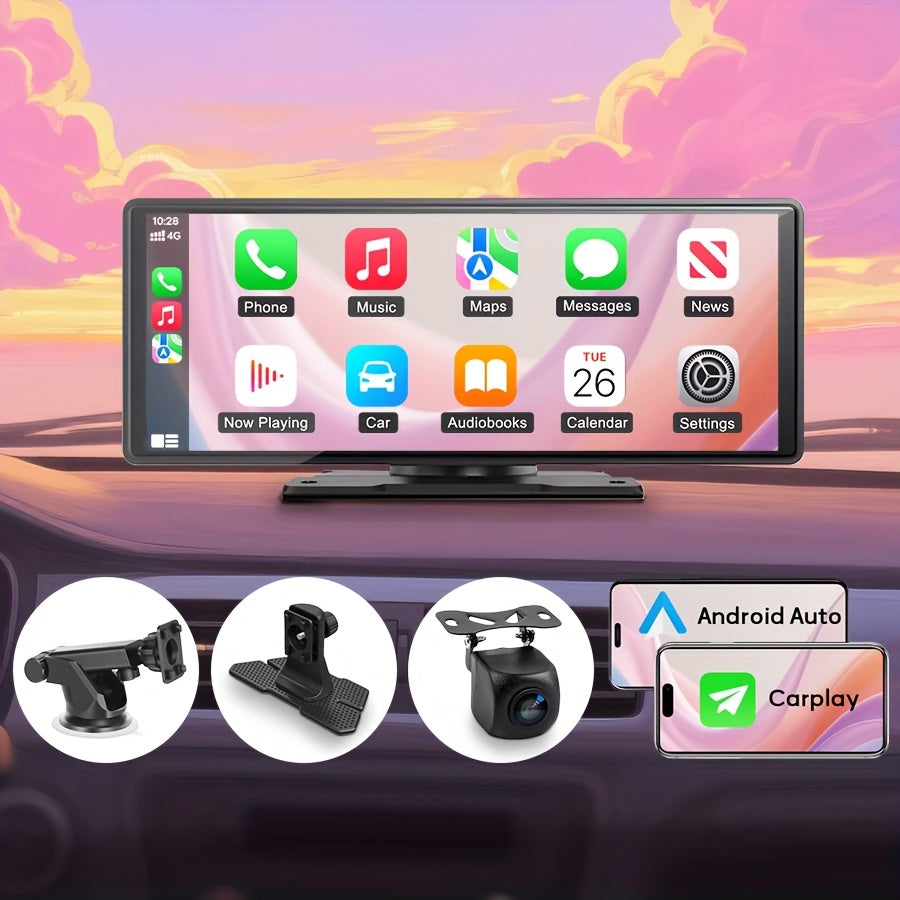 Wireless CarPlay & Android Auto Car Screen – 7" & 10.62" HD Touchscreen, GPS Navigation, Backup Camera, FM/AUX/USB | Fits All Vehicles