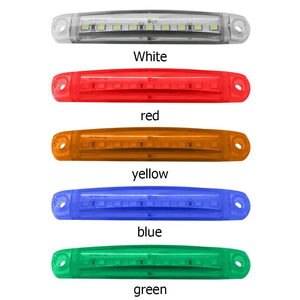 LED Side Marker Lights 12V 9-LED Indicator Lamp Bar 20pcs for Trucks Cars Trailers RVs White Red Amber Blue Green 2-Wire Easy Install