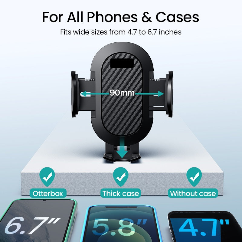 Universal Car Dashboard Phone Holder, Adjustable Viewing Angle, Hands-Free GPS Navigation Mount, ABS Grip, Compatible with All Smartphones