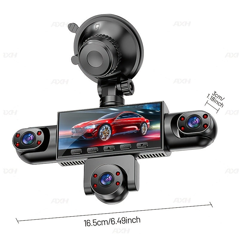 PODOFO 360° Dash Cam 5-Lens & 4-Lens 1080P, Front Rear Left Right Coverage, Loop Recording, Reverse Image, USB Powered — Optional 32G/64G Card