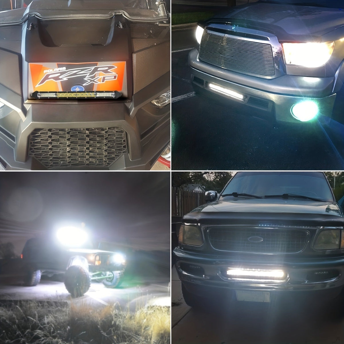 LED Light Bar & Work Light Combo Kit – 2x 10-Inch Bars + 4x 4-Inch Pods, 1200-2000 Lumens, 9-36V, Universal Fit for Trucks, SUVs, ATVs & Off-Road 4x4 Vehicles