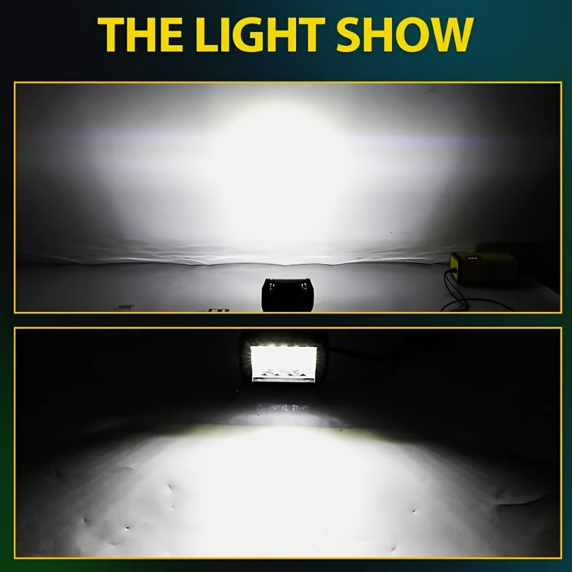 LED Light Bar Off-Road Kit 2x 10 Inch Light Bar + 4x 4 Inch Spot Lights for Jeep Truck SUV ATV UTV 4x4 Off-Road Driving Lights Combo