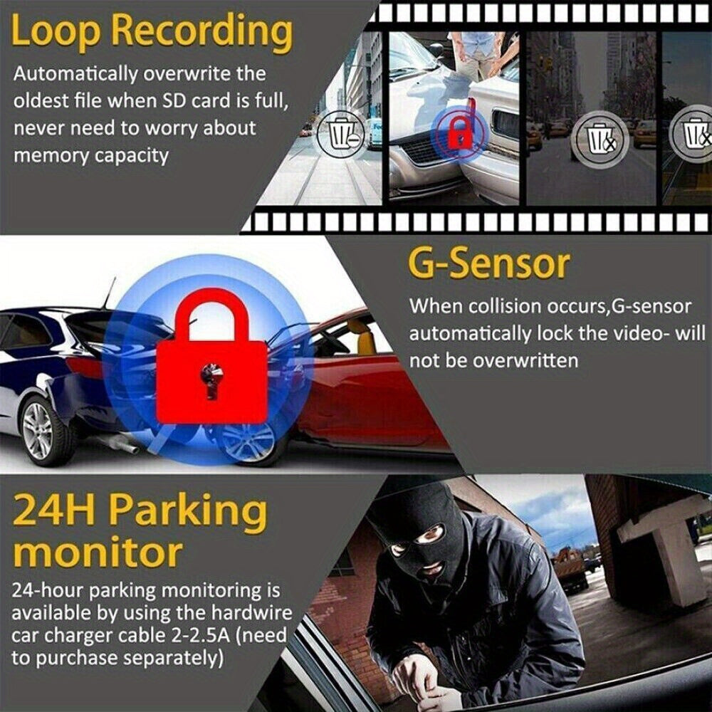170° Wide Angle WiFi Dash Cam, 1080P HD DVR, G-Sensor, Loop Recording — Optional 32G/64G Card