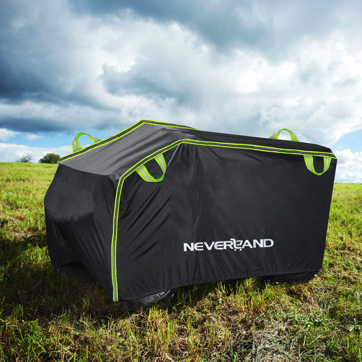 ATV Cover Waterproof 190T Polyester UV Protection Windproof Dustproof Universal Fit Quad Bike with Reflective Strip & Storage Bag